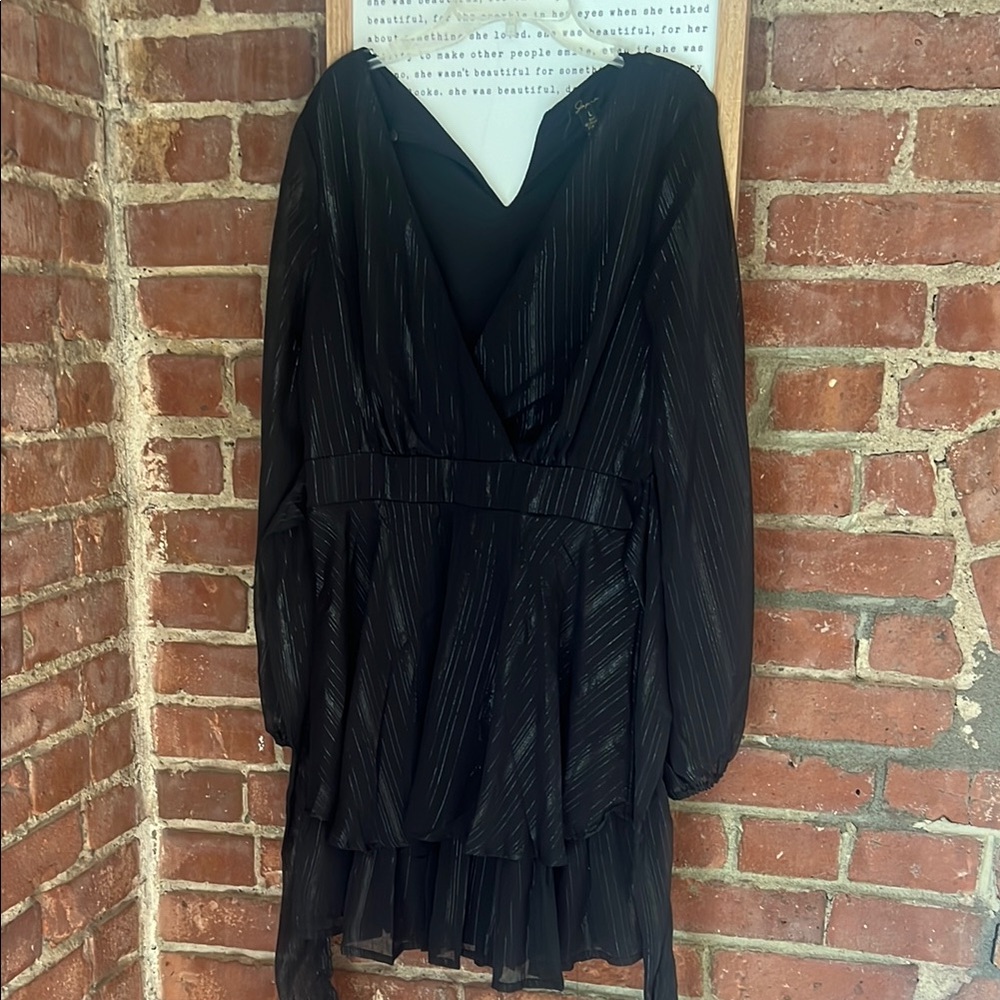 Japna Flowy Black Mini Dress